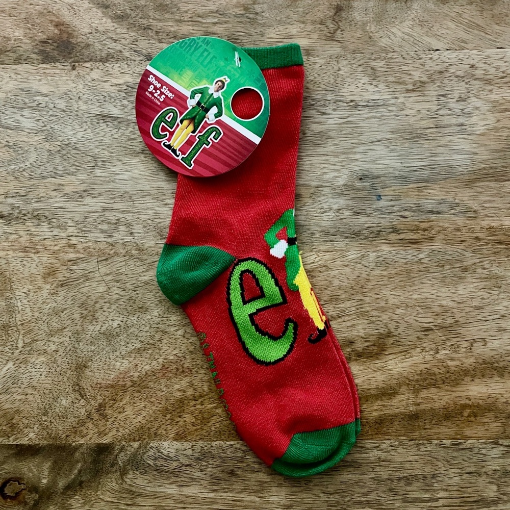 5/$20 NEW Kids 9-2.5 Buddy the Elf Christmas Socks